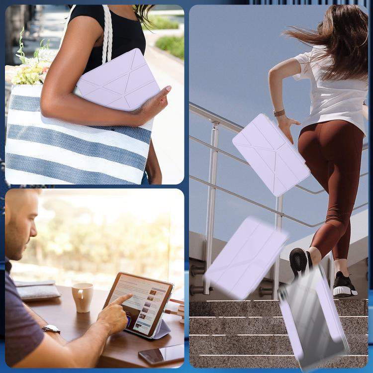 For iPad Pro 12.9 2022 / 2021 / 2020 Detachable Backshell Folding Holder Smart Tablet Leather Case