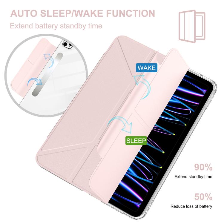 For iPad Pro 13 2025 / 2024 Detachable Backshell Folding Holder Smart Tablet Leather Case