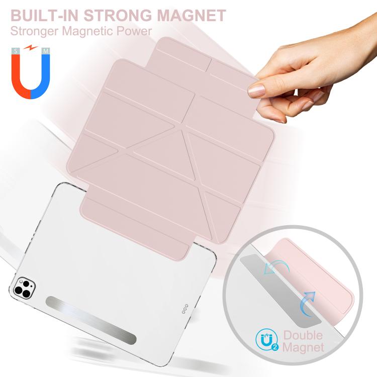 For iPad Pro 13 2025 / 2024 Detachable Backshell Folding Holder Smart Tablet Leather Case