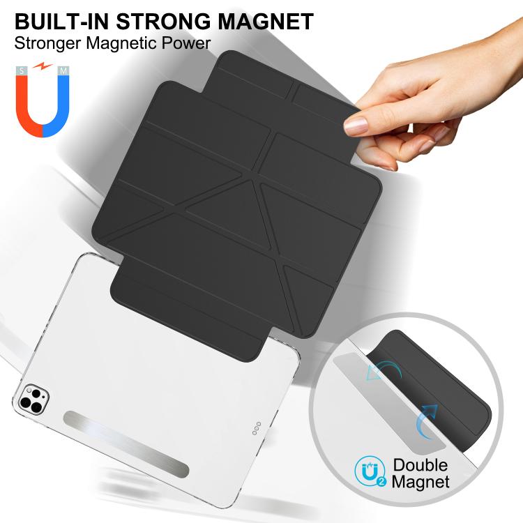 For iPad Pro 13 2025 / 2024 Detachable Backshell Folding Holder Smart Tablet Leather Case