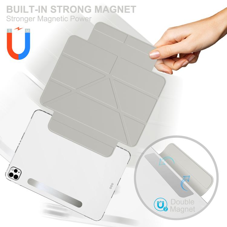For iPad Pro 13 2025 / 2024 Detachable Backshell Folding Holder Smart Tablet Leather Case