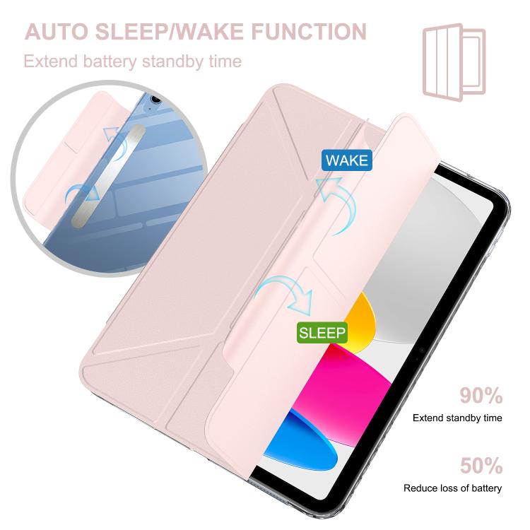 For iPad 2025 / 2022 Detachable Backshell Folding Holder Smart Tablet Leather Case
