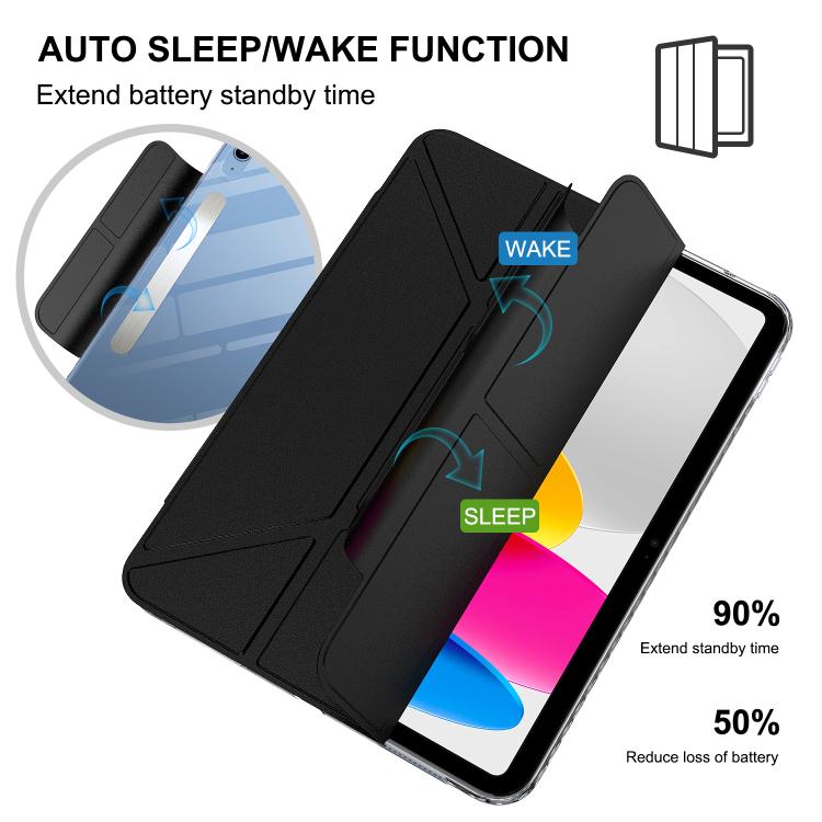 For iPad 2025 / 2022 Detachable Backshell Folding Holder Smart Tablet Leather Case