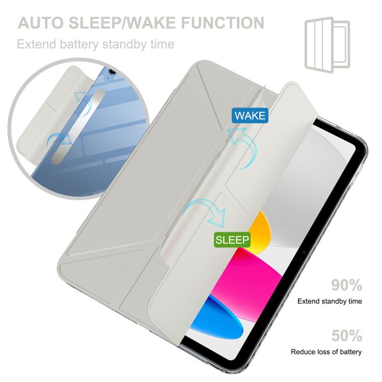 For iPad 2025 / 2022 Detachable Backshell Folding Holder Smart Tablet Leather Case