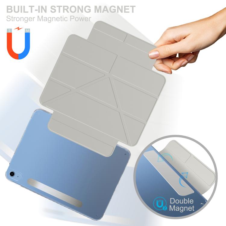 For iPad 2025 / 2022 Detachable Backshell Folding Holder Smart Tablet Leather Case