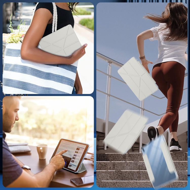 For iPad 2025 / 2022 Detachable Backshell Folding Holder Smart Tablet Leather Case