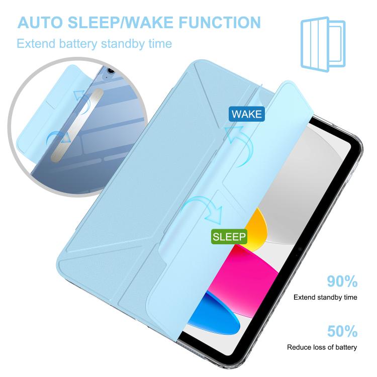 For iPad 2025 / 2022 Detachable Backshell Folding Holder Smart Tablet Leather Case