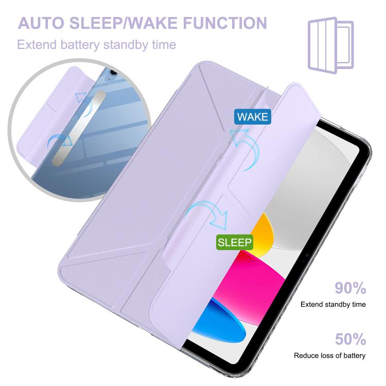 For iPad 2025 / 2022 Detachable Backshell Folding Holder Smart Tablet Leather Case