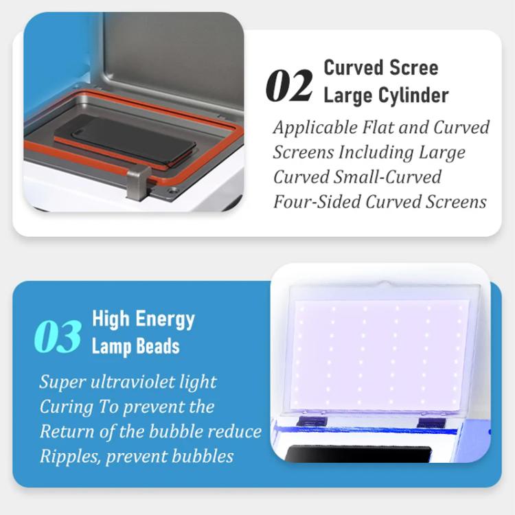 YYD YD-636 UV Curing Laminating Defoaming All-in-One, Plug:UK Plug