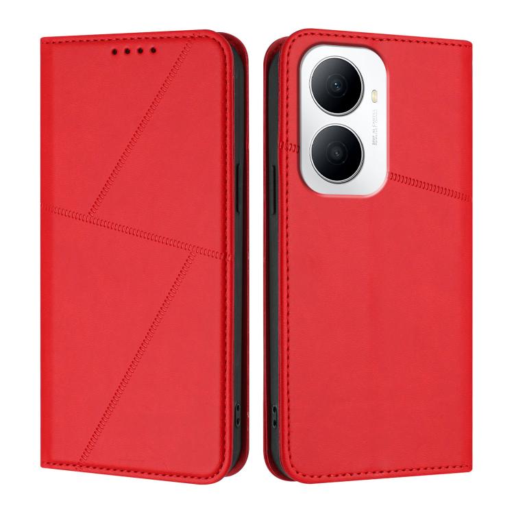 For Huawei Enjoy 80 Plus Strong Magnetic Frosted Flip Leather Phone Case