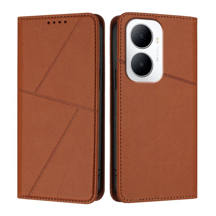 For Huawei Enjoy 80 Plus Strong Magnetic Frosted Flip Leather Phone Case