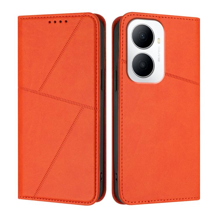 For Huawei Enjoy 80 Plus Strong Magnetic Frosted Flip Leather Phone Case