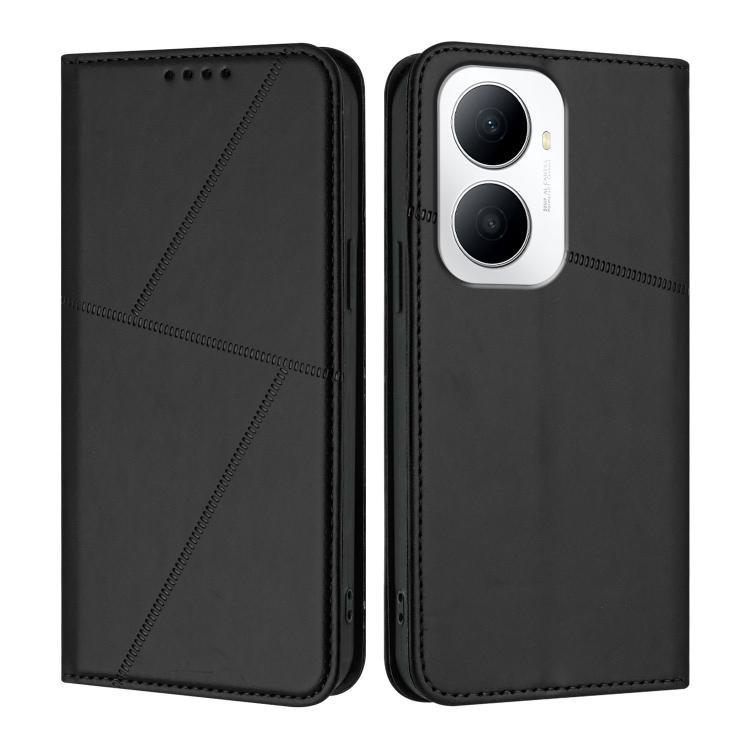 For Huawei Enjoy 80 Plus Strong Magnetic Frosted Flip Leather Phone Case
