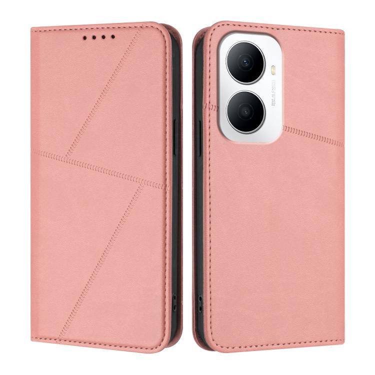 For Huawei Enjoy 80 Plus Strong Magnetic Frosted Flip Leather Phone Case