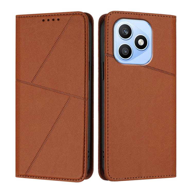 For Honor X8d 4G Strong Magnetic Frosted Flip Leather Phone Case