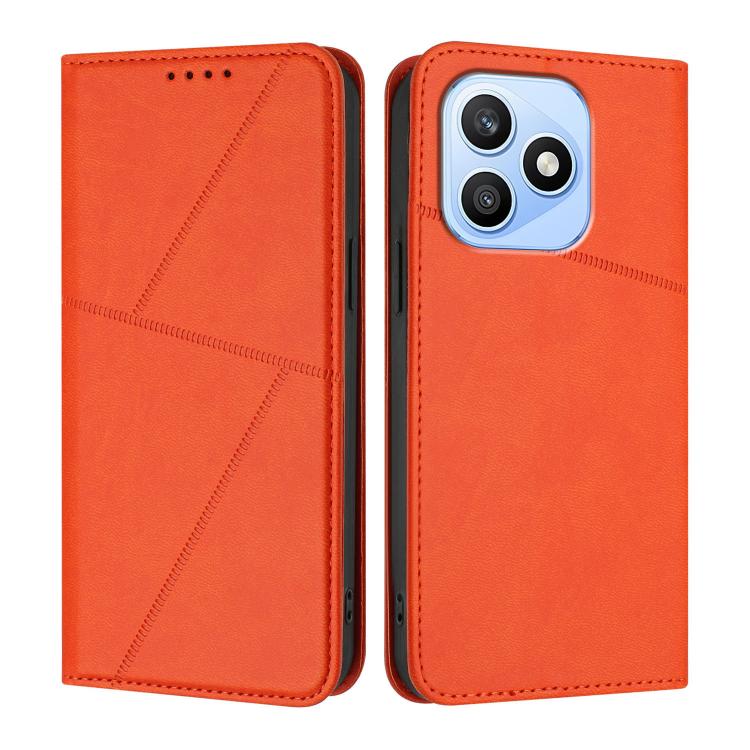 For Honor X8d 4G Strong Magnetic Frosted Flip Leather Phone Case