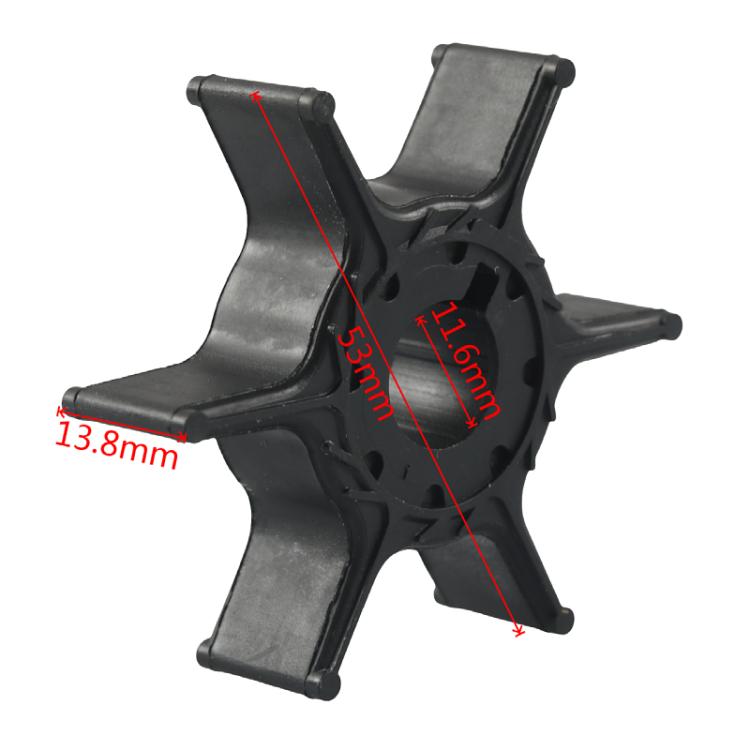 Outboard Water Pump Impeller Repair Kit for YAMAHA F6 F8 4-Stroke 68T-W0078-00 - Silver + Black
