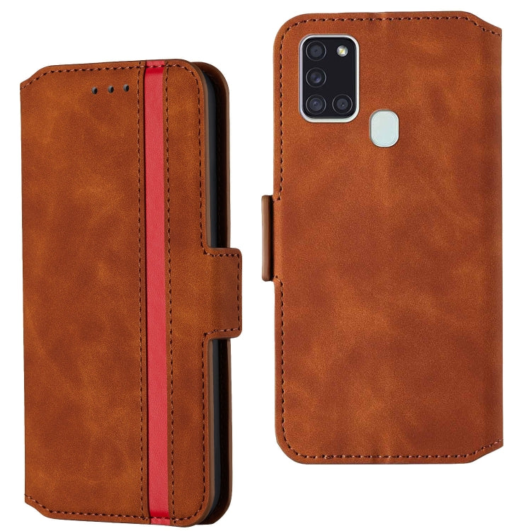 For Samsung Galaxy A21s Retro Frosted Oil Side Horizontal Flip PU Leather Case with Holder & Card Slots