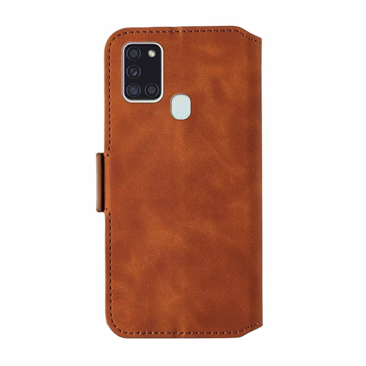 For Samsung Galaxy A21s Retro Frosted Oil Side Horizontal Flip PU Leather Case with Holder & Card Slots