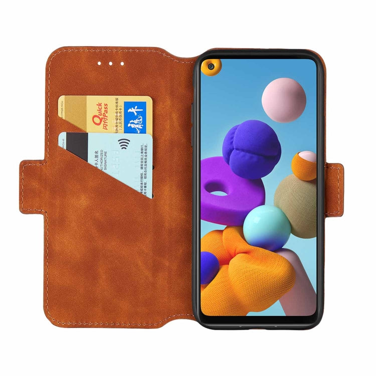 For Samsung Galaxy A21s Retro Frosted Oil Side Horizontal Flip PU Leather Case with Holder & Card Slots