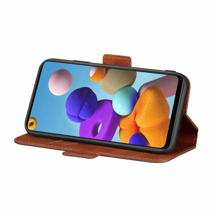 For Samsung Galaxy A21s Retro Frosted Oil Side Horizontal Flip PU Leather Case with Holder & Card Slots