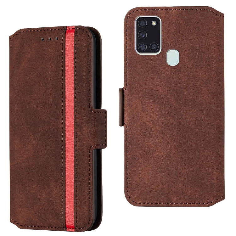 For Samsung Galaxy A21s Retro Frosted Oil Side Horizontal Flip PU Leather Case with Holder & Card Slots