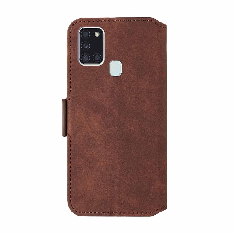 For Samsung Galaxy A21s Retro Frosted Oil Side Horizontal Flip PU Leather Case with Holder & Card Slots