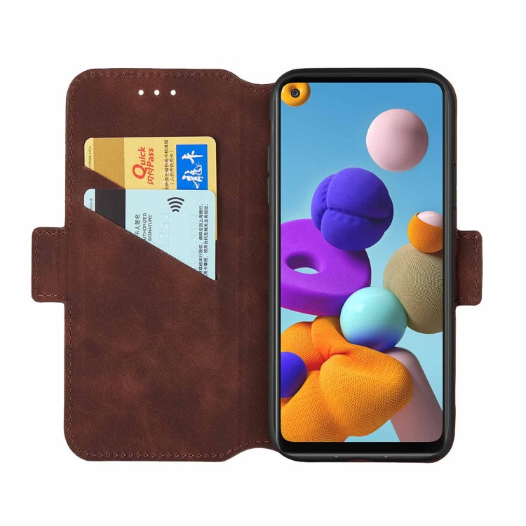 For Samsung Galaxy A21s Retro Frosted Oil Side Horizontal Flip PU Leather Case with Holder & Card Slots