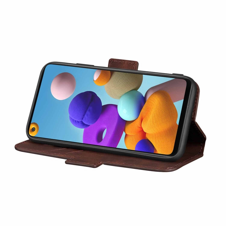 For Samsung Galaxy A21s Retro Frosted Oil Side Horizontal Flip PU Leather Case with Holder & Card Slots