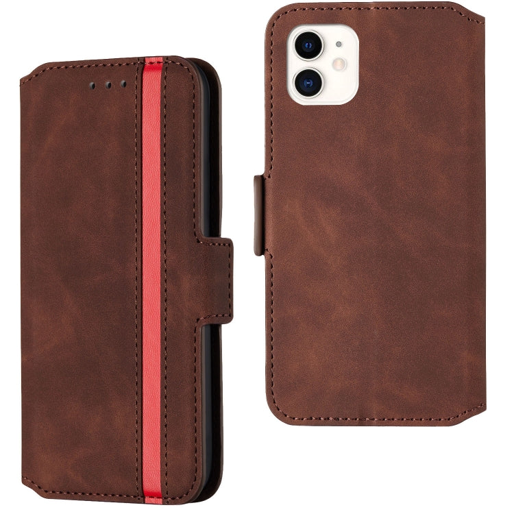For iPhone 12 / 12 Pro Retro Frosted Oil Side Horizontal Flip PU Leather Case with Holder & Card Slots
