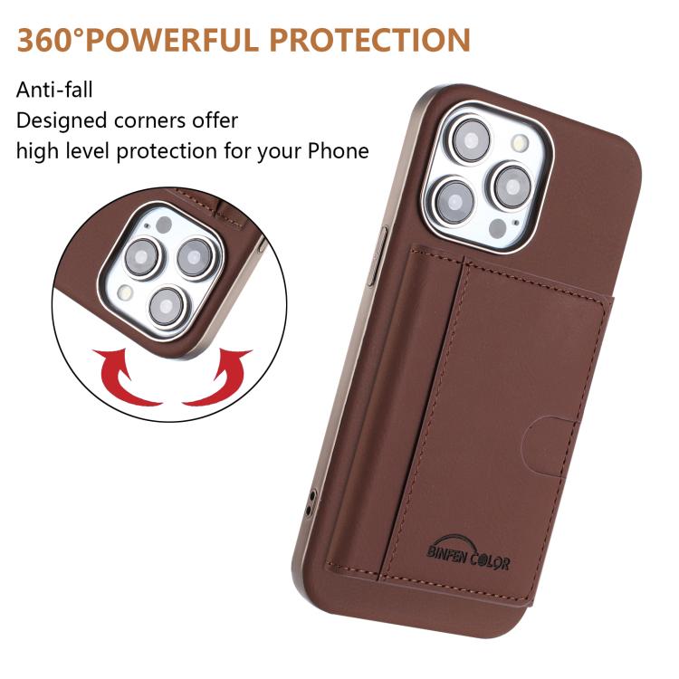 For iPhone 16 Pro Max Solid Color Horizontal Magnetic Card Bag RFID MagSafe Phone Case