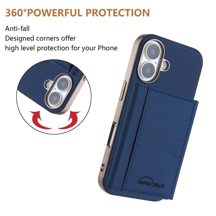For iPhone 16 Plus Solid Color Horizontal Magnetic Card Bag RFID MagSafe Phone Case