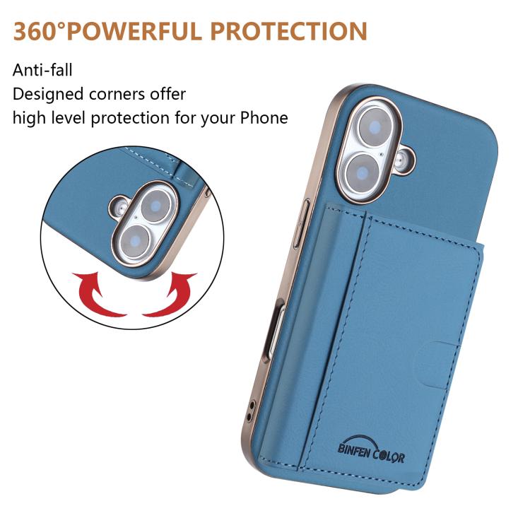 For iPhone 16 Plus Solid Color Horizontal Magnetic Card Bag RFID MagSafe Phone Case