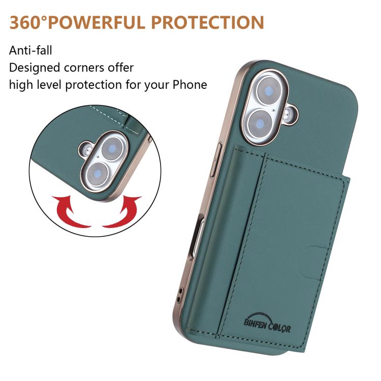 For iPhone 16 Solid Color Horizontal Magnetic Card Bag RFID MagSafe Phone Case