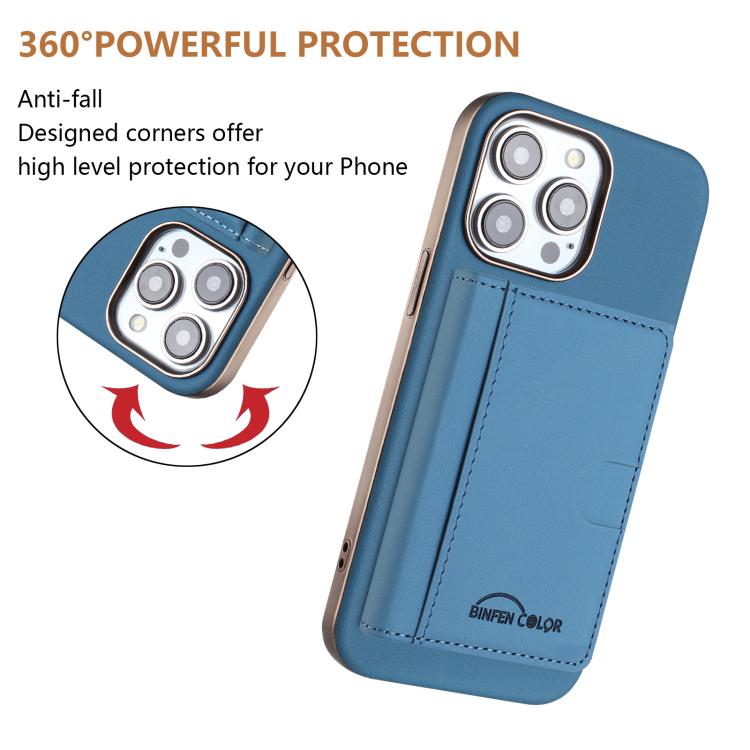 For iPhone 15 Pro Solid Color Horizontal Magnetic Card Bag RFID MagSafe Phone Case