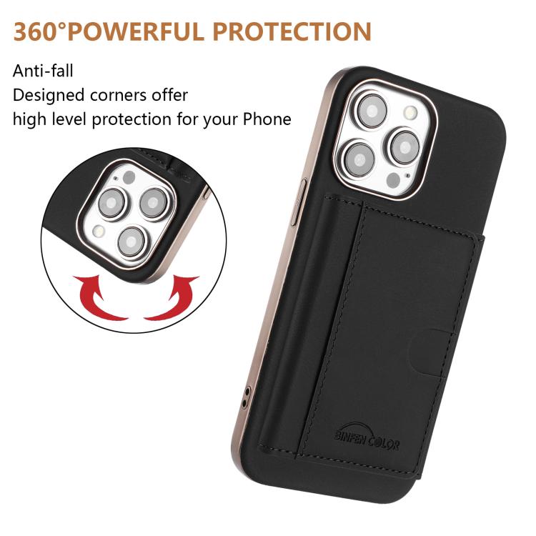 For iPhone 14 Pro Solid Color Horizontal Magnetic Card Bag RFID MagSafe Phone Case