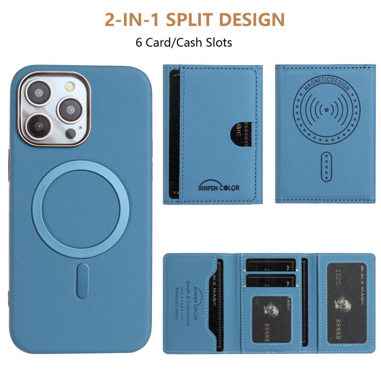 For iPhone 13 Pro Solid Color Horizontal Magnetic Card Bag RFID MagSafe Phone Case