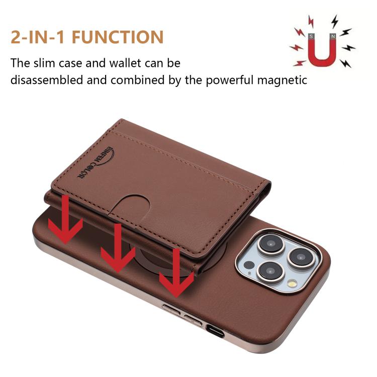 For iPhone 12 Pro Max Solid Color Horizontal Magnetic Card Bag RFID MagSafe Phone Case