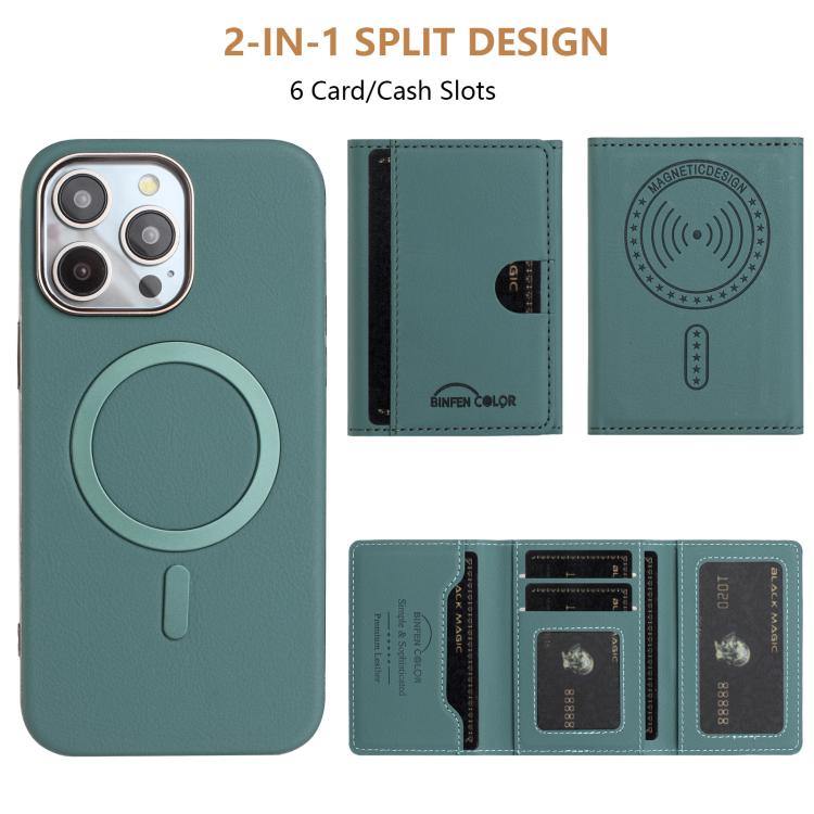 For iPhone 12 Pro Max Solid Color Horizontal Magnetic Card Bag RFID MagSafe Phone Case
