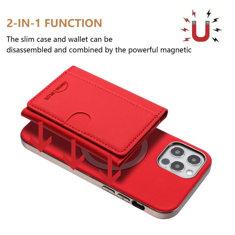 For iPhone 12 / 12 Pro Solid Color Horizontal Magnetic Card Bag RFID MagSafe Phone Case