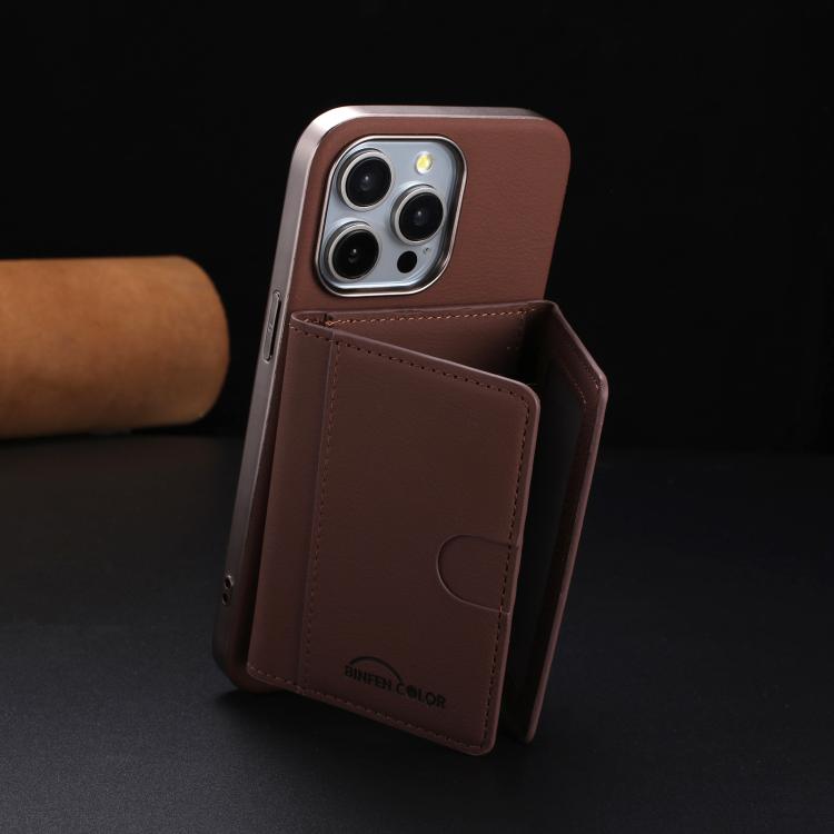 For iPhone 11 Pro Max Solid Color Horizontal Magnetic Card Bag RFID MagSafe Phone Case