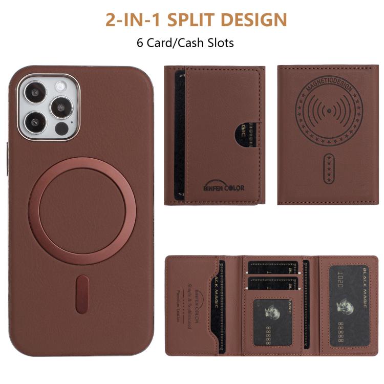 For iPhone 11 Solid Color Horizontal Magnetic Card Bag RFID MagSafe Phone Case