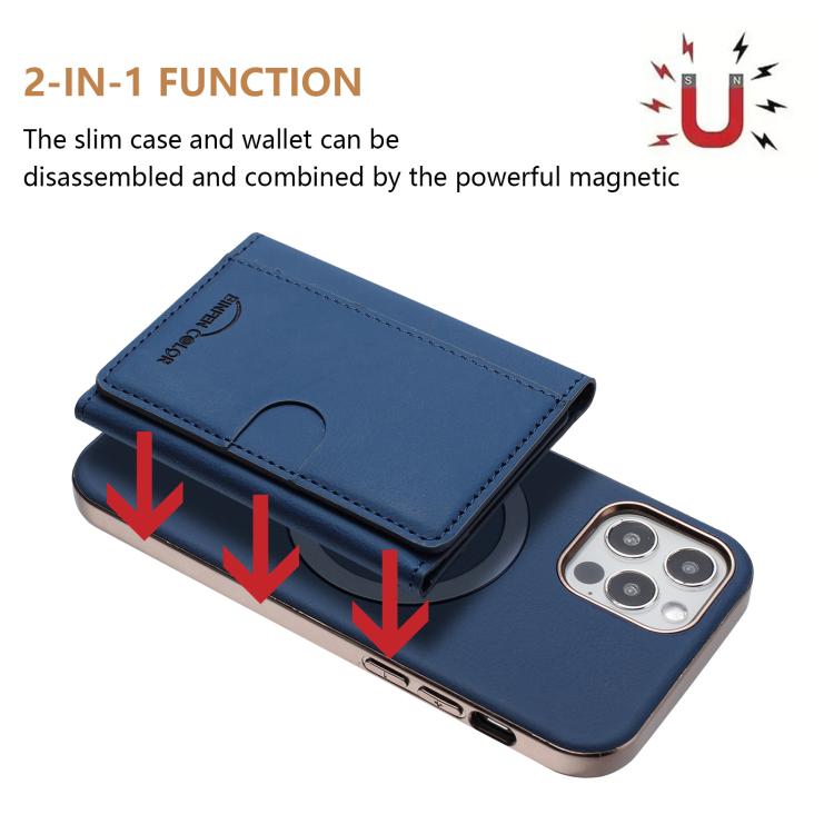 For iPhone 11 Solid Color Horizontal Magnetic Card Bag RFID MagSafe Phone Case