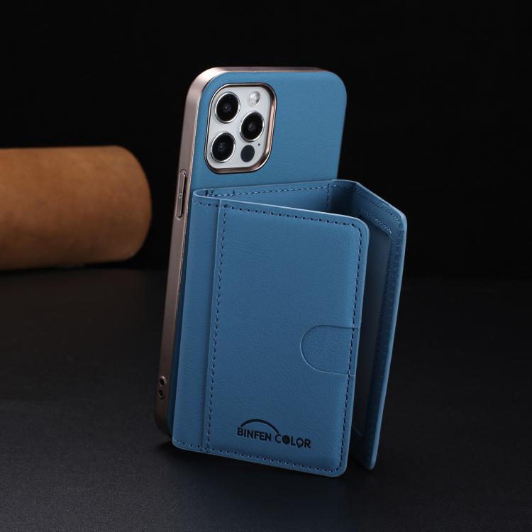 For iPhone 11 Solid Color Horizontal Magnetic Card Bag RFID MagSafe Phone Case