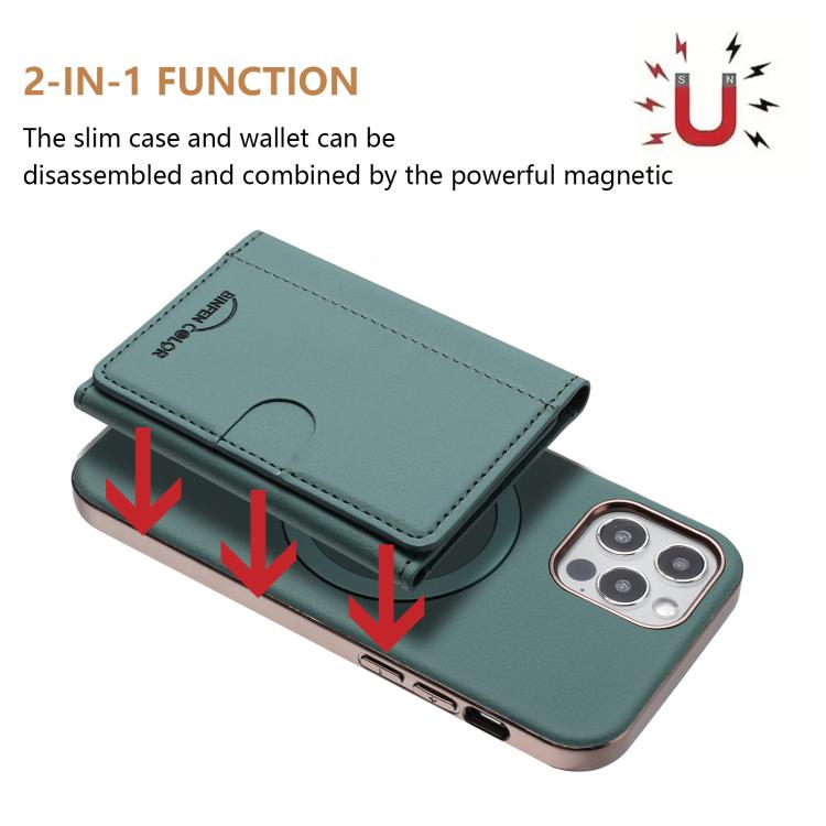 For iPhone 11 Solid Color Horizontal Magnetic Card Bag RFID MagSafe Phone Case