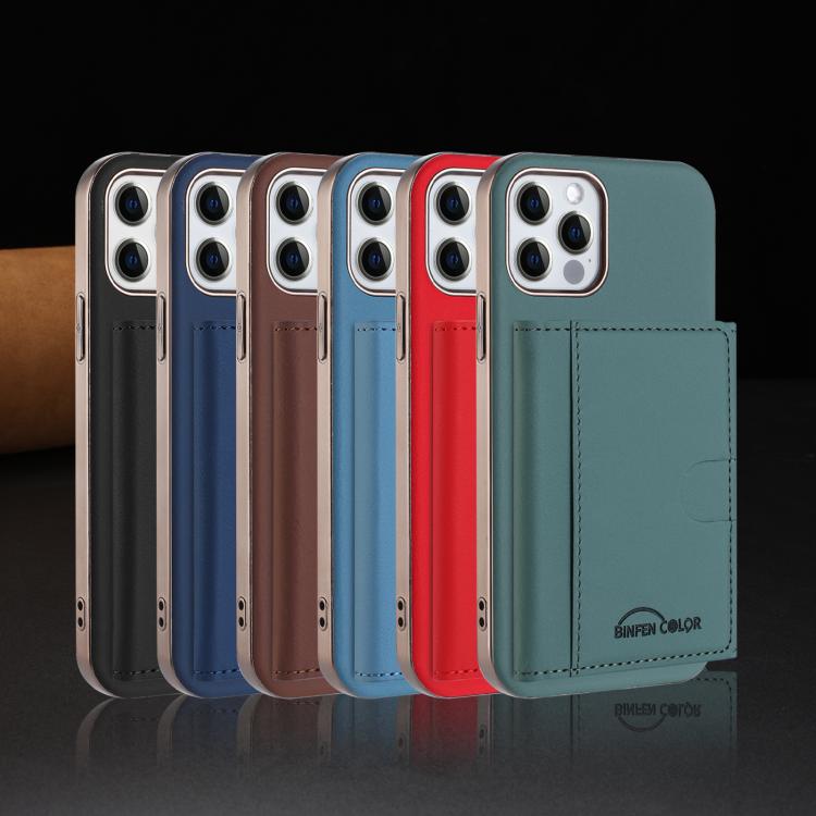 For iPhone 11 Solid Color Horizontal Magnetic Card Bag RFID MagSafe Phone Case