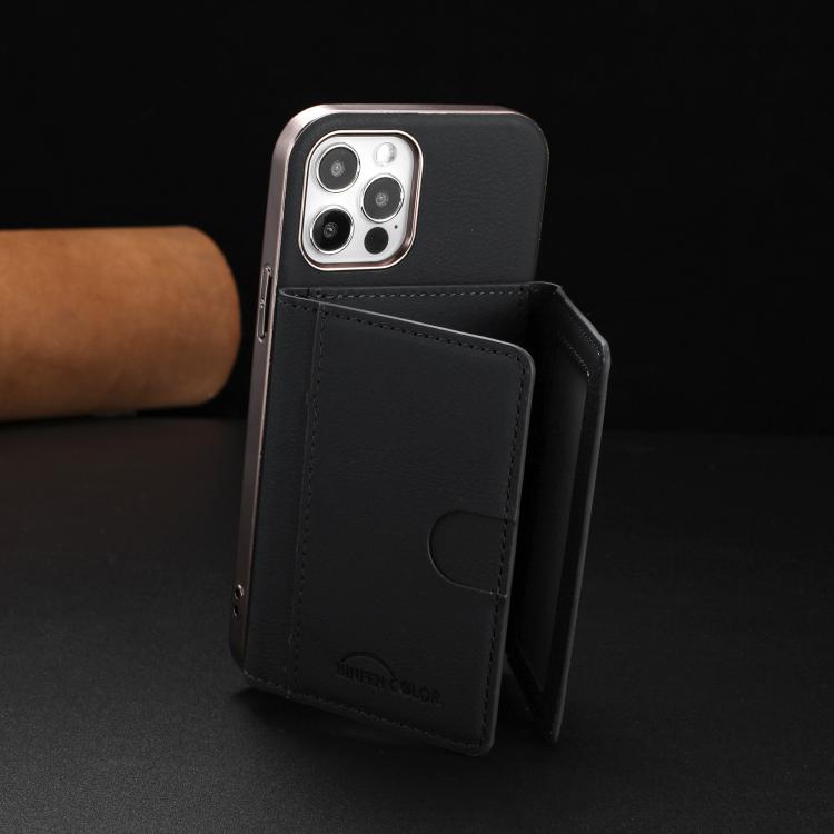 For iPhone 11 Solid Color Horizontal Magnetic Card Bag RFID MagSafe Phone Case
