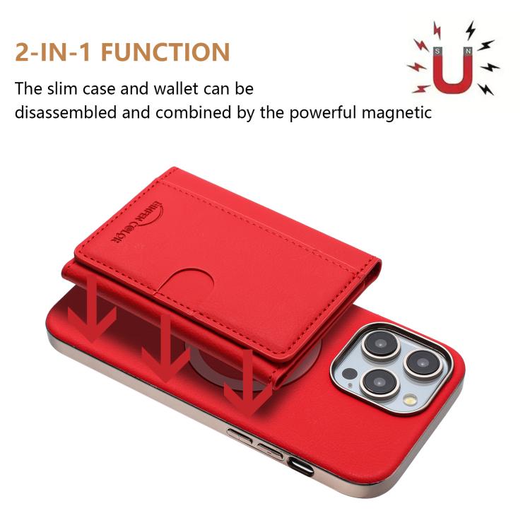 For iPhone 11 Pro Solid Color Horizontal Magnetic Card Bag RFID MagSafe Phone Case