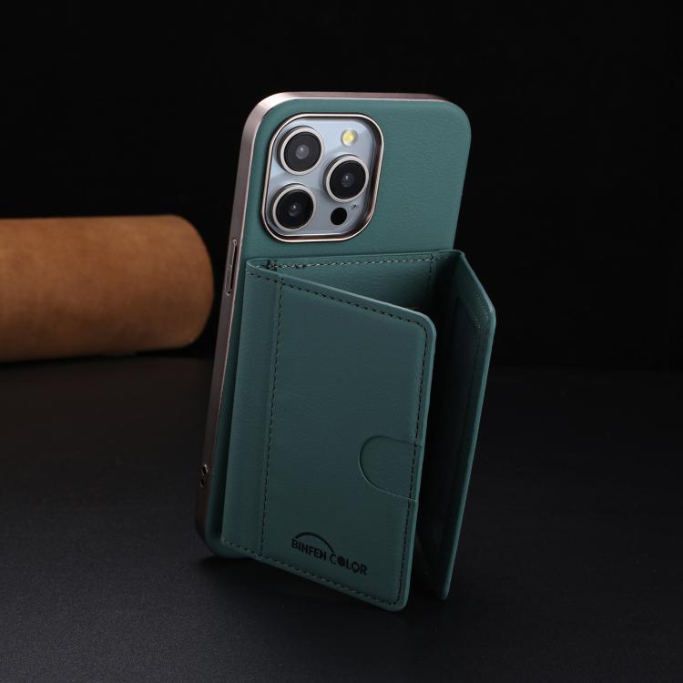 For iPhone 11 Pro Solid Color Horizontal Magnetic Card Bag RFID MagSafe Phone Case