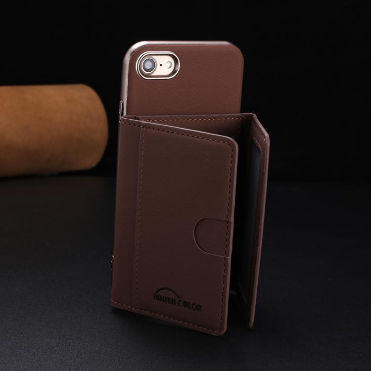 For iPhone 8 / 7 / 6 Solid Color Horizontal Magnetic Card Bag RFID MagSafe Phone Case